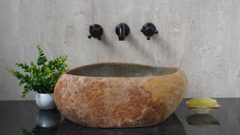 Мойка в ванную Piedra M477 из речного камня  Beige ИНДОНЕЗИЯ 00501111477_3