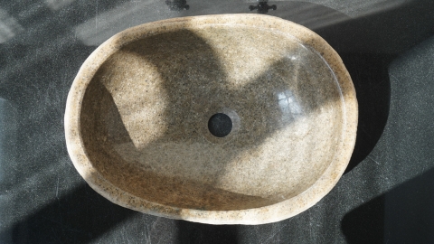 Раковина для ванной Piedra M479 из речного камня  Beige ИНДОНЕЗИЯ 00501111479_4