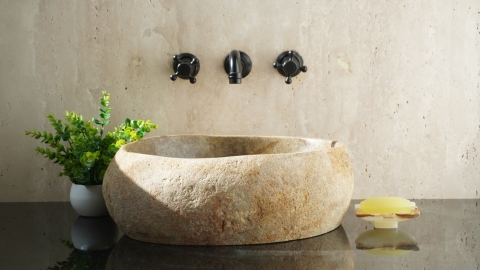 Мойка в ванную Piedra M480 из речного камня  Beige ИНДОНЕЗИЯ 00501111480_3