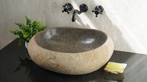 Раковина для ванной Piedra M625 из речного камня  Beige ИНДОНЕЗИЯ 00501111625_1