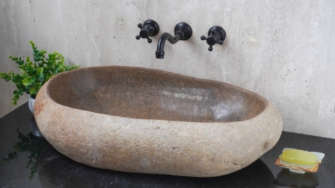Раковина для ванной Piedra M631 из речного камня  Beige ИНДОНЕЗИЯ 00501111631_1
