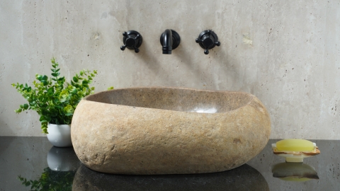 Мойка в ванную Piedra M497 из речного камня  Beige ИНДОНЕЗИЯ 00501111497_2