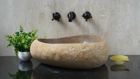 Мойка в ванную Piedra M497 из речного камня  Beige ИНДОНЕЗИЯ 00501111497_3