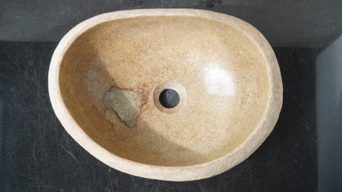 Раковина для ванной Piedra M636 из речного камня  Beige ИНДОНЕЗИЯ 00501111636_4
