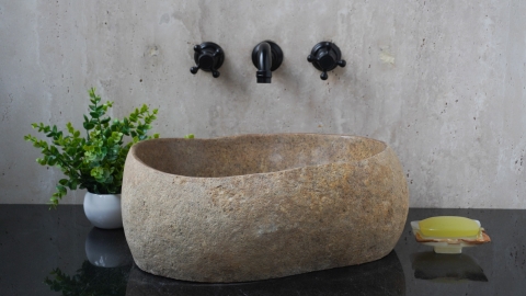 Раковина для ванной Piedra M638 из речного камня  Beige ИНДОНЕЗИЯ 00501111638_2
