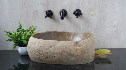 Раковина для ванной Piedra M638 из речного камня  Beige ИНДОНЕЗИЯ 00501111638_3