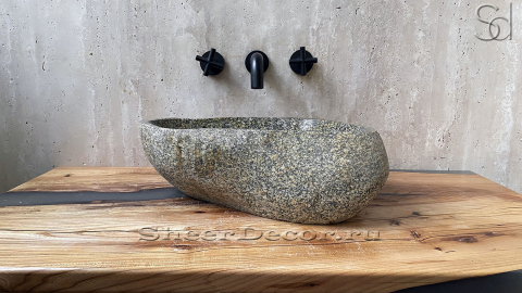 Раковина для ванной комнаты Piedra M264 из речного камня  Blanca ИНДОНЕЗИЯ 00508411264_3