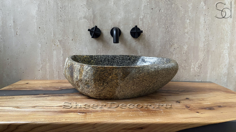 Раковина для ванной комнаты Piedra M264 из речного камня  Blanca ИНДОНЕЗИЯ 00508411264_6
