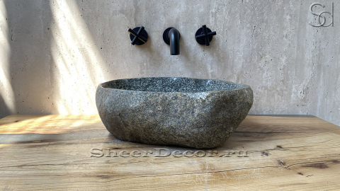Раковина для ванной Piedra M231 из речного камня  Blanca ИНДОНЕЗИЯ 00508411231_2