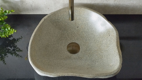 Раковина для ванной Piedra M240 из речного камня  Blanca ИНДОНЕЗИЯ 00508411240_4