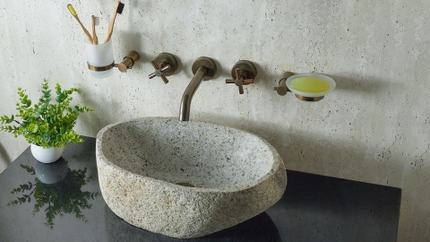 Мойка в ванную Piedra M241 из речного камня  Blanca ИНДОНЕЗИЯ 00508411241_2