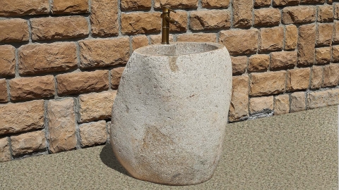 Мойка в ванную Piedra M558 из речного камня  Blanca ИНДОНЕЗИЯ 00508411558_3
