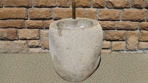 Мойка в ванную Piedra M558 из речного камня  Blanca ИНДОНЕЗИЯ 00508411558_5