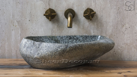 Раковина для ванной Piedra M106 из речного камня  Blanca ИНДОНЕЗИЯ 00508411106_2