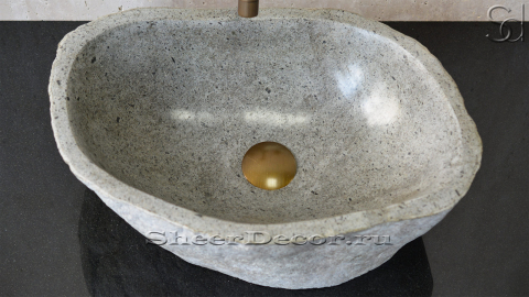 Раковина для ванной Piedra M5 из речного камня  Gris ИНДОНЕЗИЯ 005045115_1