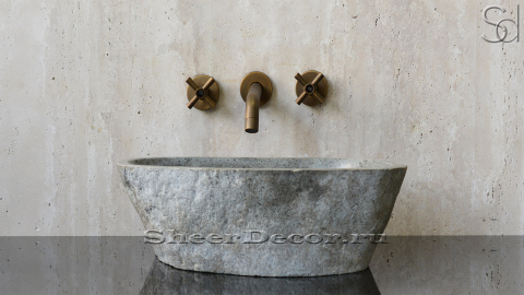 Раковина для ванной Piedra M5 из речного камня  Gris ИНДОНЕЗИЯ 005045115_2