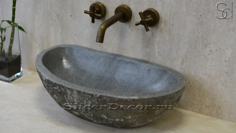 Раковина для ванной Piedra M12 из речного камня  Gris ИНДОНЕЗИЯ 0050451112_3
