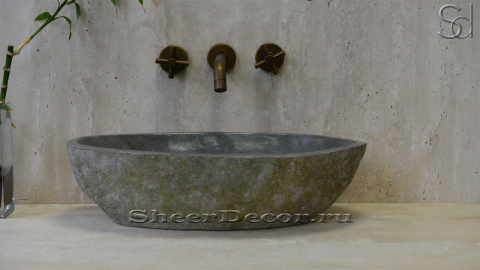 Раковина для ванной Piedra M9 из речного камня  Gris ИНДОНЕЗИЯ 005045119_2