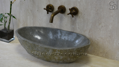 Раковина для ванной Piedra M9 из речного камня  Gris ИНДОНЕЗИЯ 005045119_3