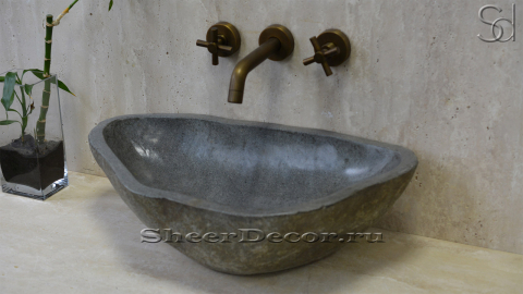 Раковина для ванной Piedra M7 из речного камня  Gris ИНДОНЕЗИЯ 005045117_3
