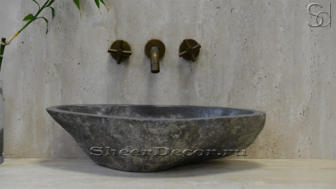 Раковина для ванной Piedra M8 из речного камня  Gris ИНДОНЕЗИЯ 005045118_2