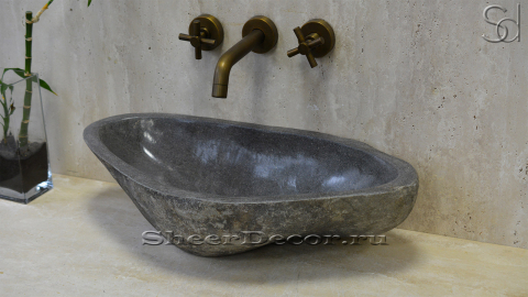Раковина для ванной Piedra M8 из речного камня  Gris ИНДОНЕЗИЯ 005045118_3