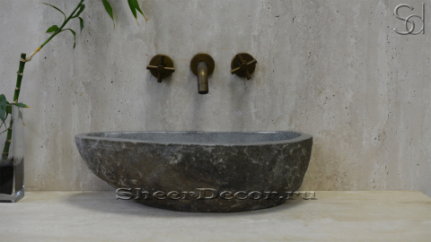 Раковина для ванной Piedra M13 из речного камня  Gris ИНДОНЕЗИЯ 0050451113_2