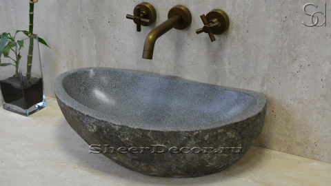 Раковина для ванной Piedra M13 из речного камня  Gris ИНДОНЕЗИЯ 0050451113_3