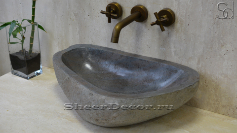 Раковина для ванной Piedra M10 из речного камня  Gris ИНДОНЕЗИЯ 0050451110_3