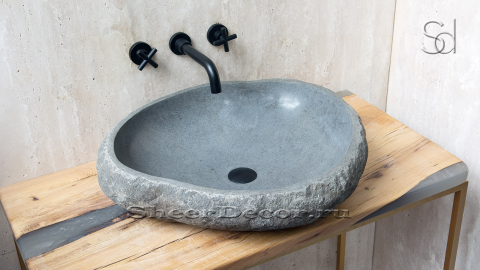 Раковина для ванной комнаты Piedra M18 из речного камня  Gris ИНДОНЕЗИЯ 0050451118_3