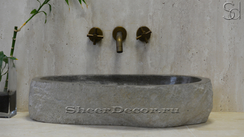 Раковина для ванной Piedra M21 из речного камня  Gris ИНДОНЕЗИЯ 0050451121_2