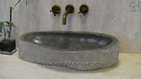 Раковина для ванной Piedra M21 из речного камня  Gris ИНДОНЕЗИЯ 0050451121_3