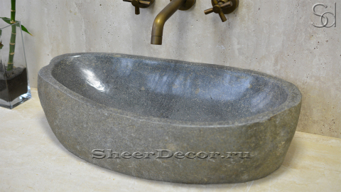 Раковина для ванной комнаты Piedra M19 из речного камня  Gris ИНДОНЕЗИЯ 0050451119_3
