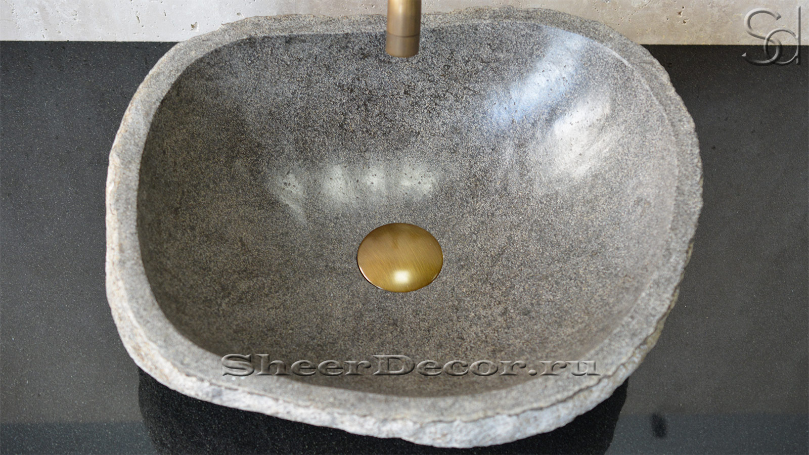 Раковина для ванной комнаты Piedra M26 из речного камня  Gris ИНДОНЕЗИЯ 0050451126_4