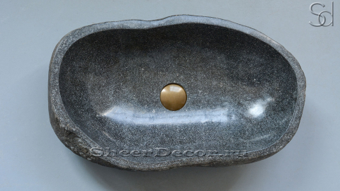 Раковина для ванной Piedra M80 из речного камня  Gris ИНДОНЕЗИЯ 0050451180_3