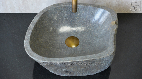 Раковина для ванной комнаты Piedra M25 из речного камня  Gris ИНДОНЕЗИЯ 0050451125_1