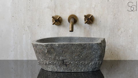 Раковина для ванной комнаты Piedra M25 из речного камня  Gris ИНДОНЕЗИЯ 0050451125_2