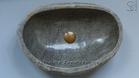 Раковина для ванной Piedra M96 из речного камня  Gris ИНДОНЕЗИЯ 0050451196_3