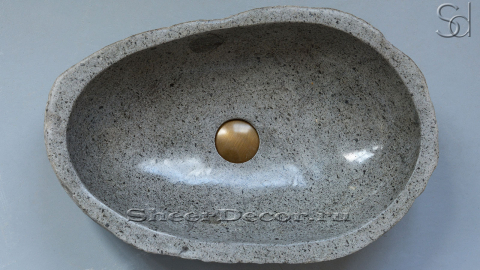 Раковина для ванной Piedra M74 из речного камня  Gris ИНДОНЕЗИЯ 0050451174_3