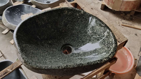 Раковина для ванной Piedra M258 из речного камня  Gris ИНДОНЕЗИЯ 00504511258_1
