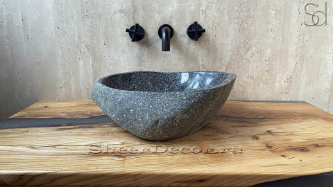 Раковина для ванной Piedra M259 из речного камня  Gris ИНДОНЕЗИЯ 00504511259_3