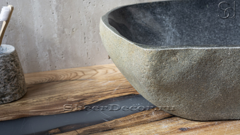 Раковина для ванной Piedra M201 из речного камня  Gris ИНДОНЕЗИЯ 00504511201_5
