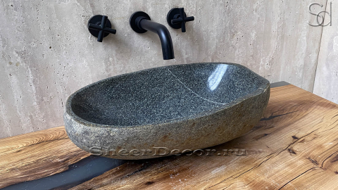 Раковина для ванной комнаты Piedra M206 из речного камня  Gris ИНДОНЕЗИЯ 00504511206_5