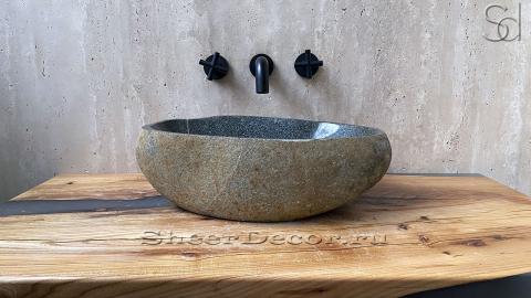 Раковина для ванной комнаты Piedra M206 из речного камня  Gris ИНДОНЕЗИЯ 00504511206_6