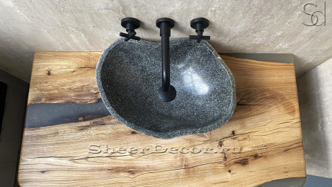 Раковина для ванной комнаты Piedra M212 из речного камня  Gris ИНДОНЕЗИЯ 00504511212_4