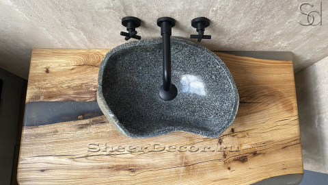 Раковина для ванной комнаты Piedra M212 из речного камня  Gris ИНДОНЕЗИЯ 00504511212_8