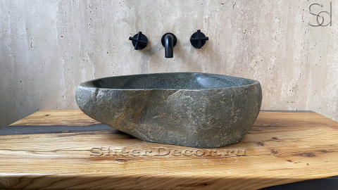 Раковина для ванной Piedra M270 из речного камня  Gris ИНДОНЕЗИЯ 00504511270_3