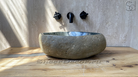 Раковина для ванной Piedra M279 из речного камня  Gris ИНДОНЕЗИЯ 00504511279_2