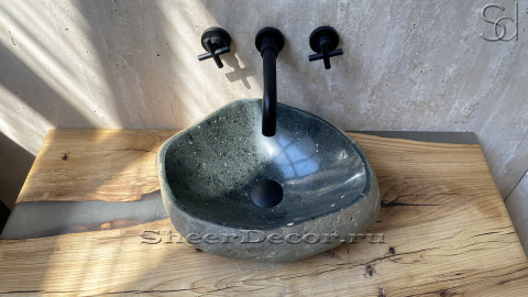 Раковина для ванной Piedra M279 из речного камня  Gris ИНДОНЕЗИЯ 00504511279_3