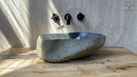 Раковина для ванной Piedra M282 из речного камня  Gris ИНДОНЕЗИЯ 00504511282_2